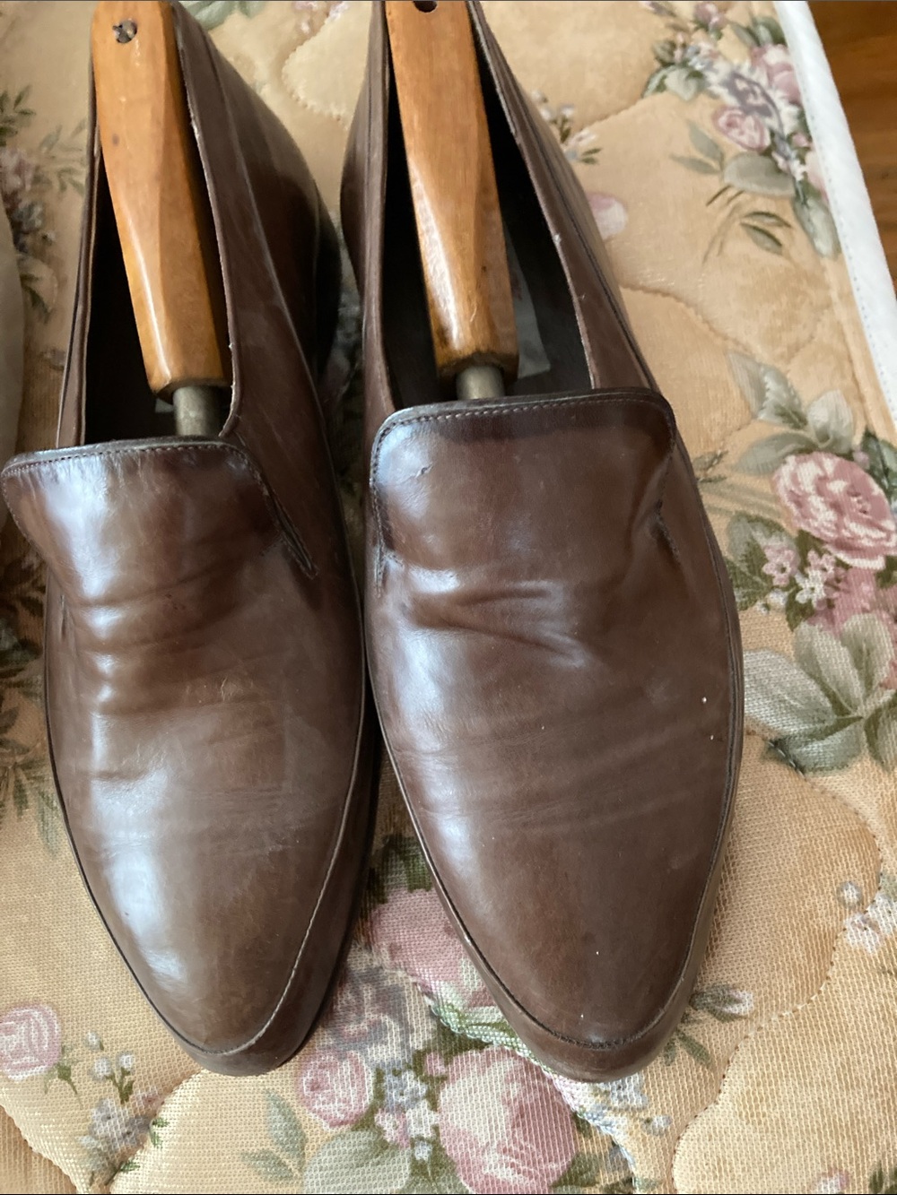 Michaels Men's Dark Brown Leather Slip-On Loafers